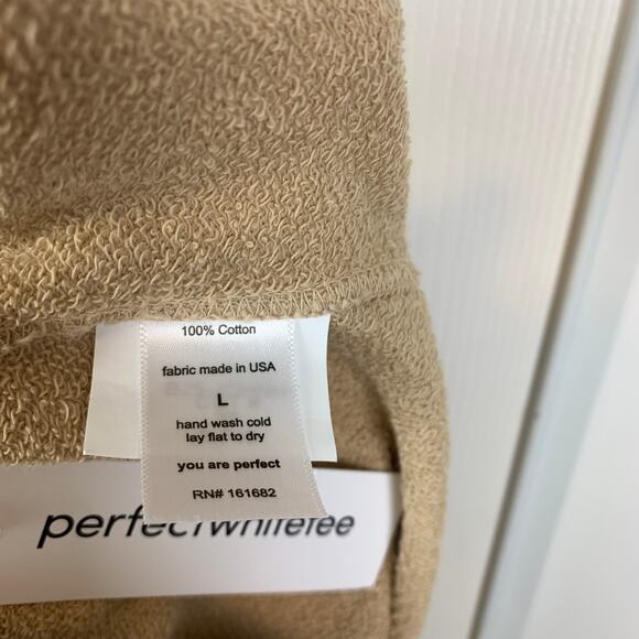NWT perfectwhitetee Johnny 100% Cotton Sweatpant Jogger Pant Camel Size Large - Picture 5 of 5